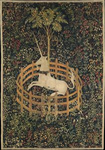Unicorn on a tapestry